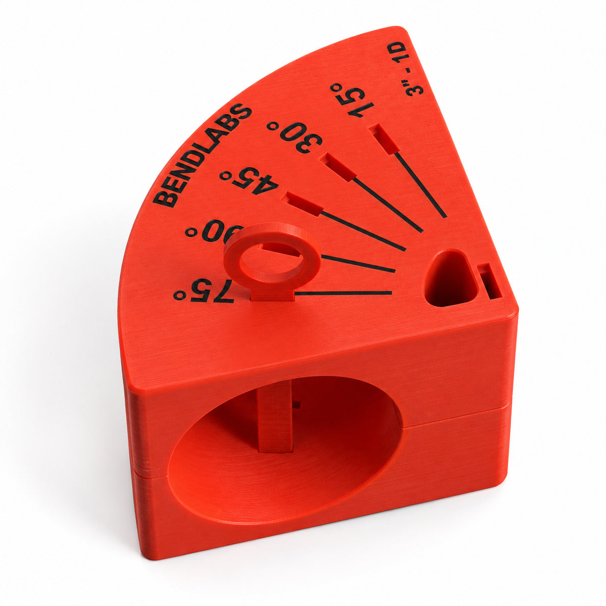 Angle scale on the 1D mitre jig from 15 to 75 degrees