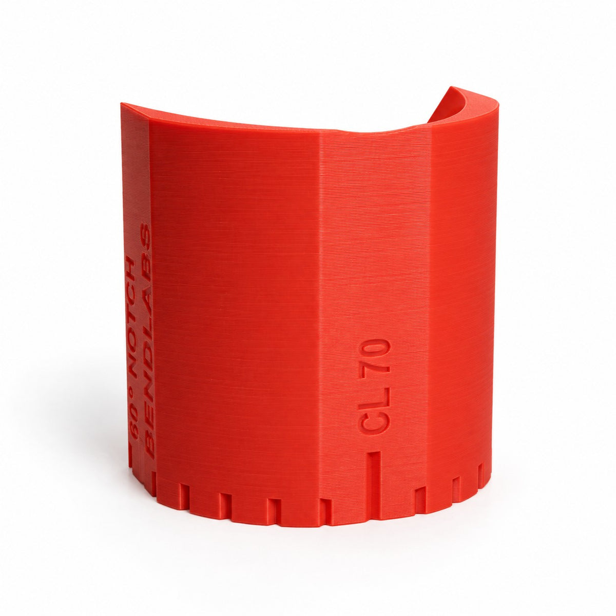 Long point side of the notch sleeve showing the CL centre line distance and the index grooves