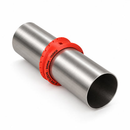 Pie cut marking sleeve fitted on stainless exhaust tube