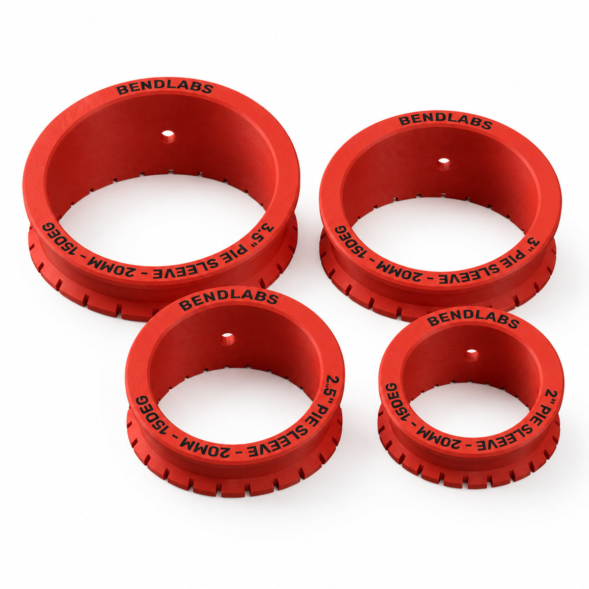 Pie cut marking sleeves in 2, 2.5, 3 and 3.5 inch sizes