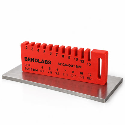 Stick-out gauge standing on a steel plate