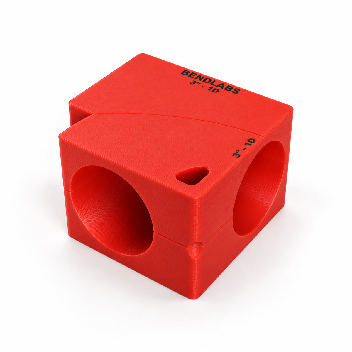 Straight merge marking block for 3 inch 1D bends