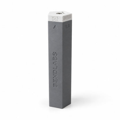 Tungsten holder tube with a white lid marked WZ8, 0.8% zirconiated