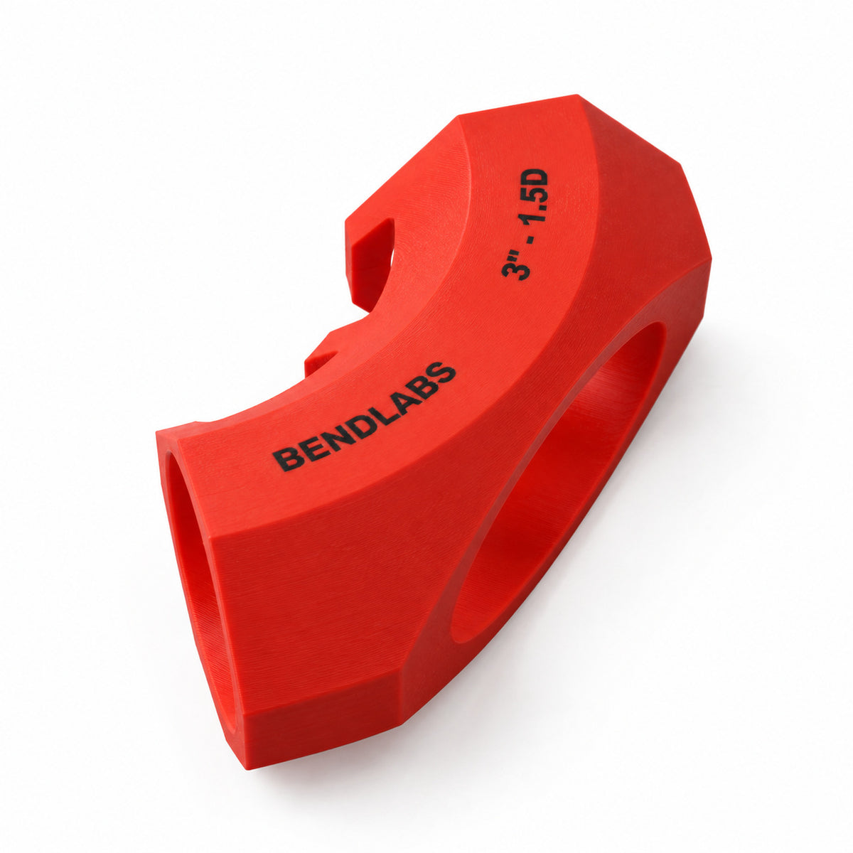 X pipe marking jig for 1.5D bends stood on end