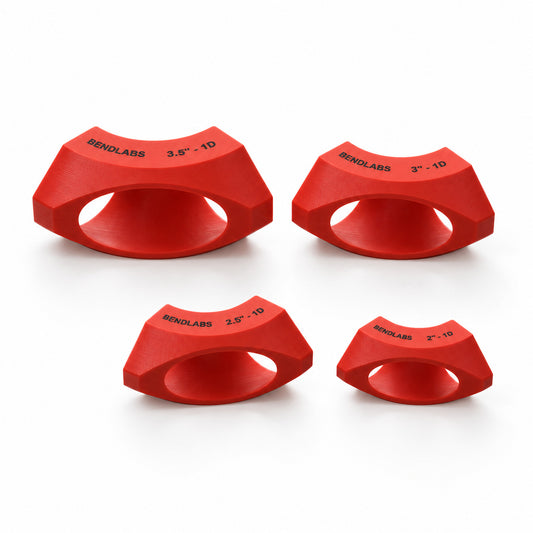 X pipe marking jigs for 1D bends in four tube sizes